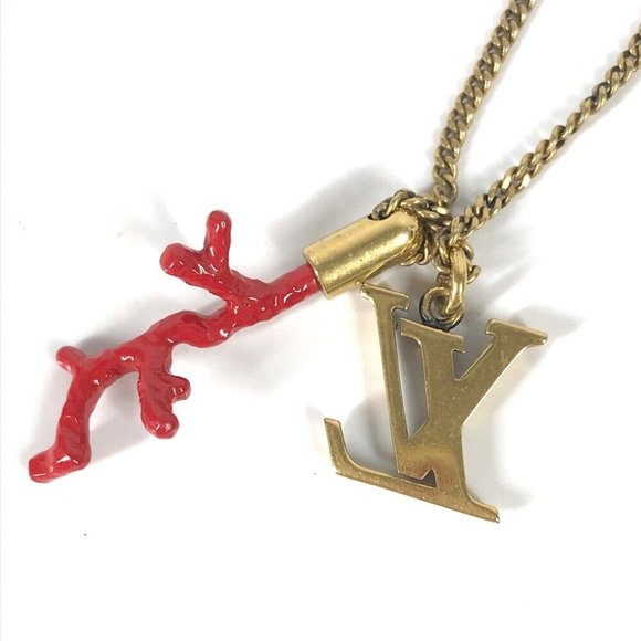 LOUIS VUITTON M68903 coral motif LV initial coral Accessories chain Necklace - Picture 6 of 16
